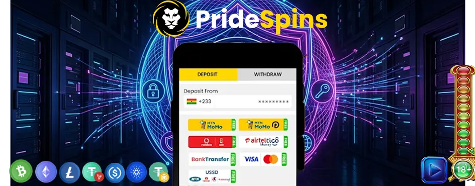 Payment Methods in Casino PrideSpins Online Ghana