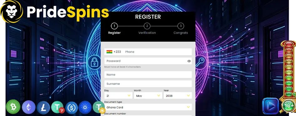 Tap "Register" — enter your Ghanaian mobile number